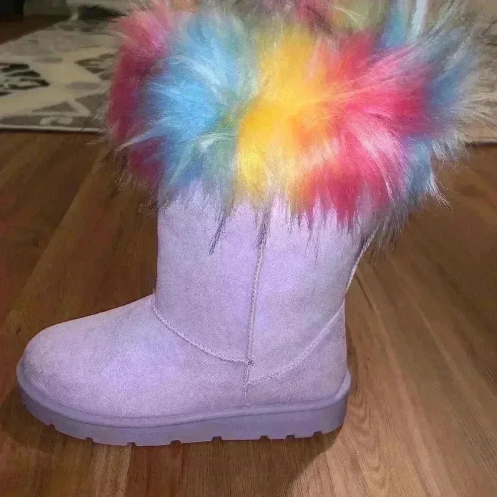 BAMBOO Frozen-02 Lavender Boots! New! 9 39